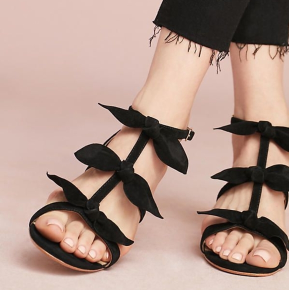 Anthropologie Shoes - Anthropologie black bow sandals